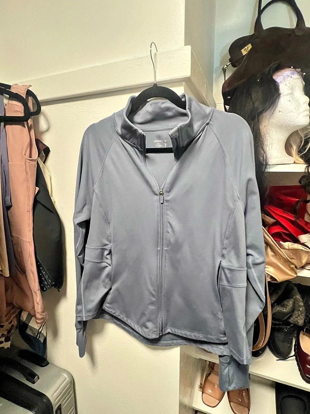 Jockey Women's Gray Zip Jacket Size Medium
